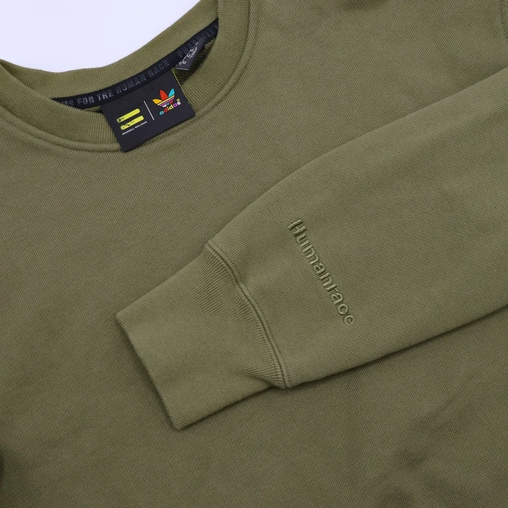 Adidas Sweatshirt Mens Pharrell Williams Human Race Crewneck Medium Olive